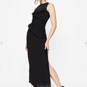 Disturbia Dress Women US 6 UK 10 Black Reflections Black Frill Detail Sleeveless